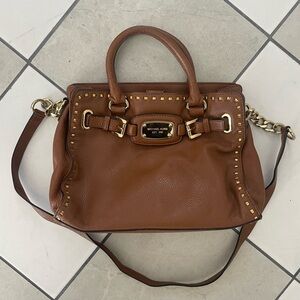 Michael Kors Hamilton Medium Studded Leather Satchel